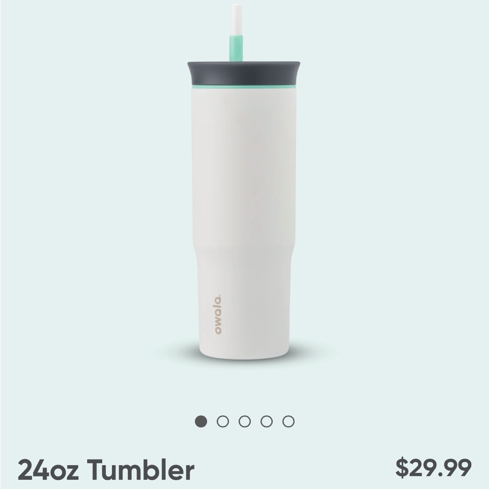 Owala 24 oz Tumbler White Cloudscape With Straw Hot Cold